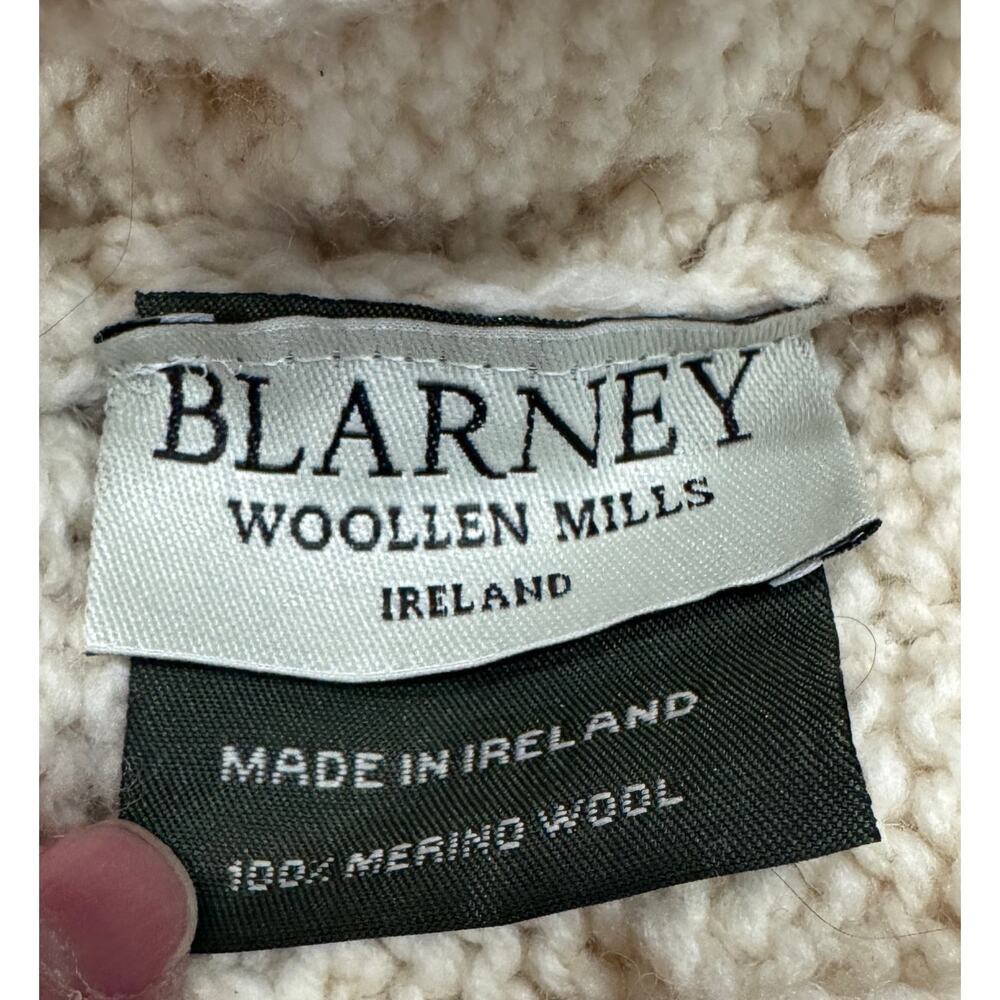 Blarney Woolen Mills Ireland 100% Merino Wool Aran Cableknit Beanie Hat - Picture 3 of 4